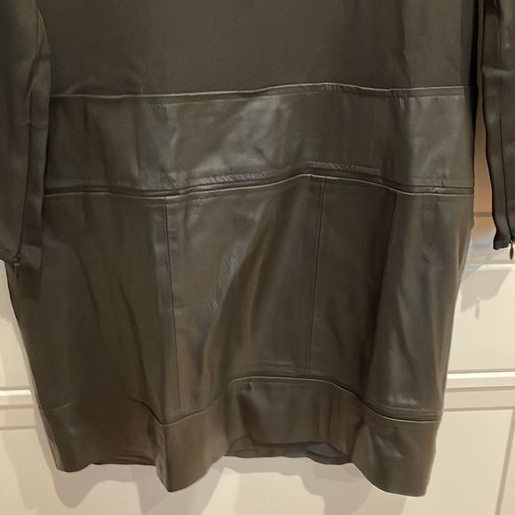 Theory Karlyn Black Silk and Leather Dress - Picture 3 of 5